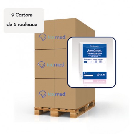 Lot de 9 carton de drap d'examen ouaté lisse - 50 x 38 cm LCH